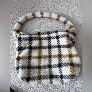 Zara faux fur tote handbag